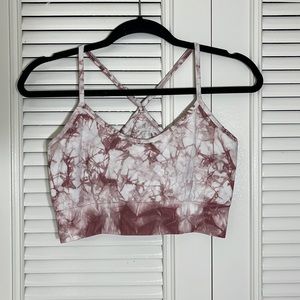 Pink Marble Sports Bra